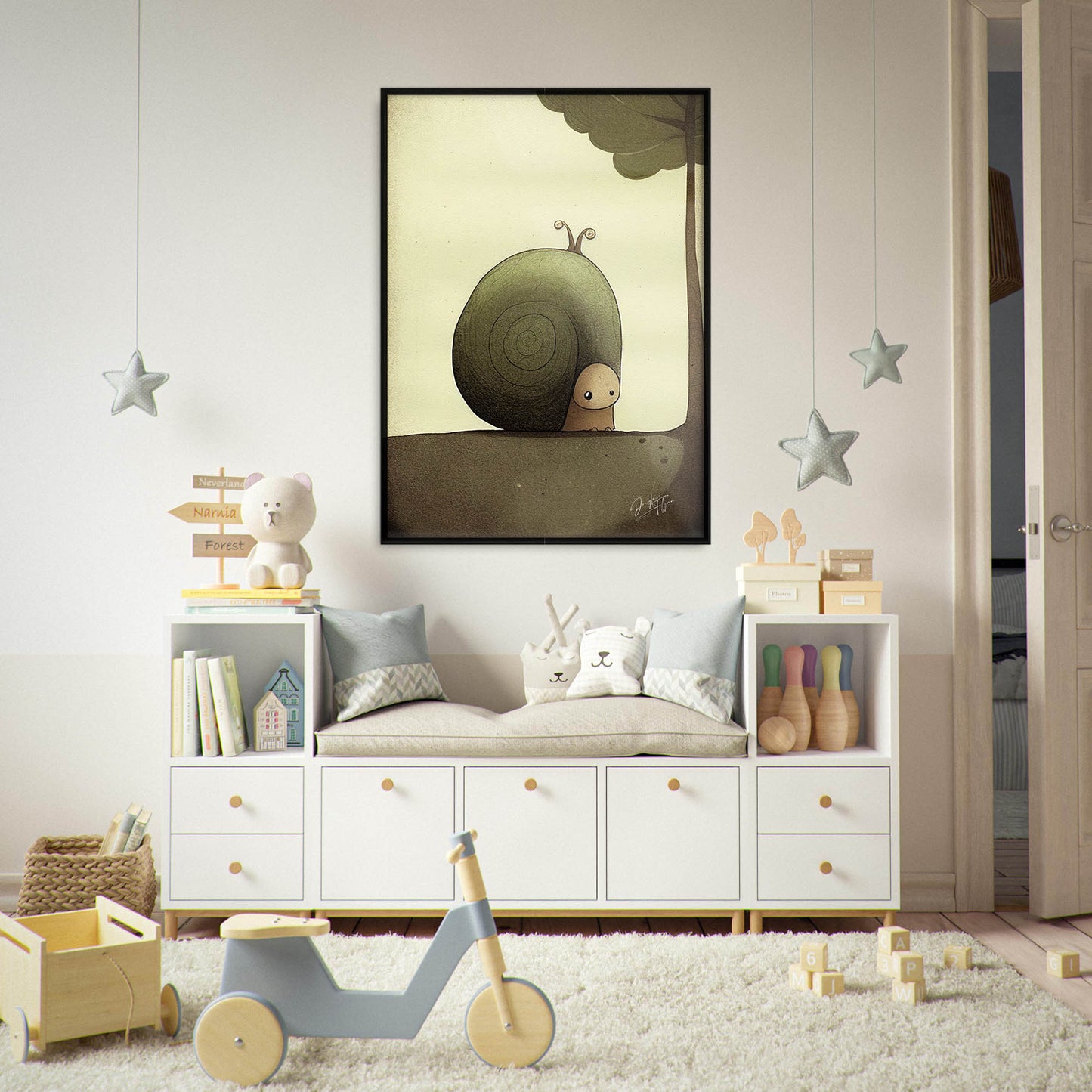 »Snail Pause And Woolgather« retro poster