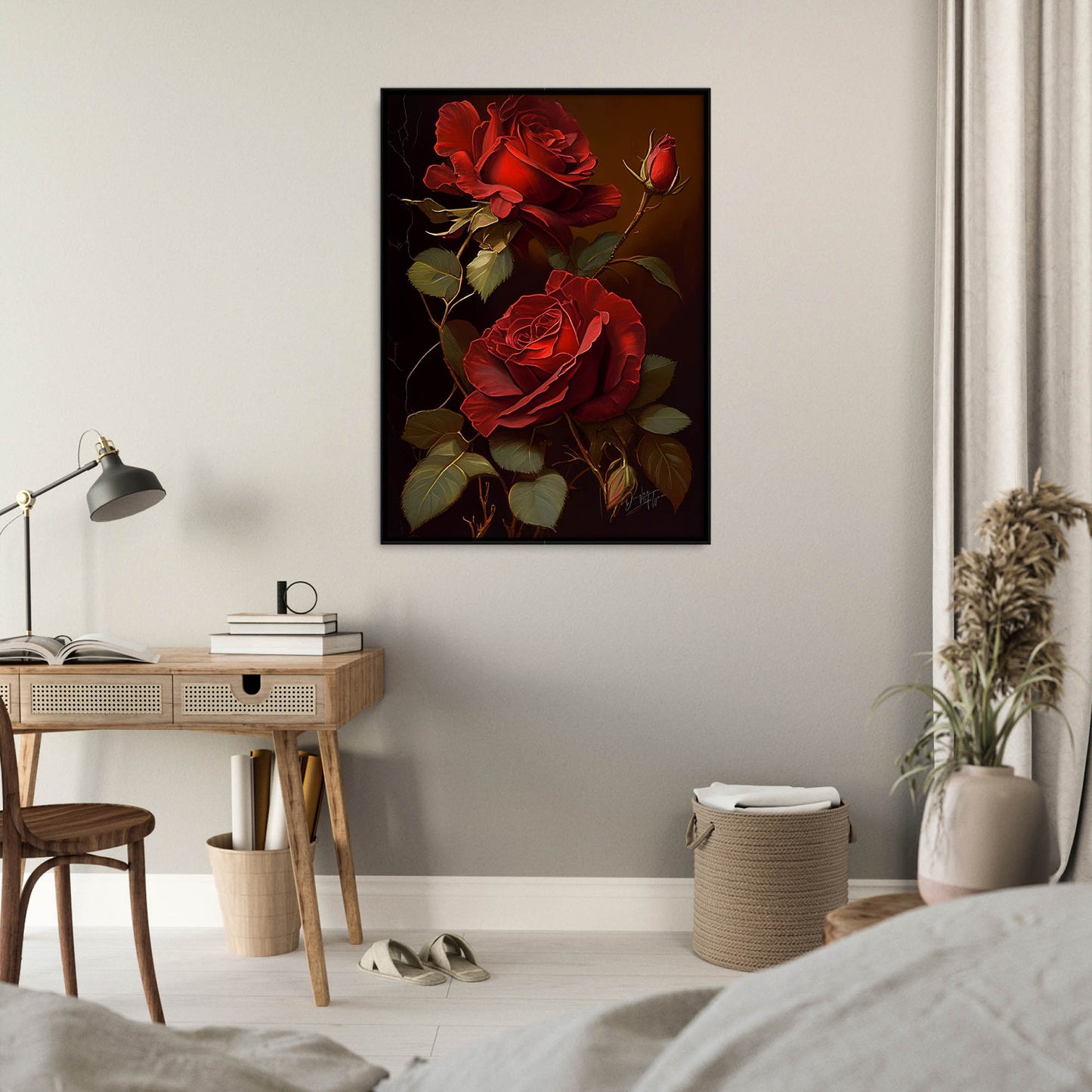 »Soft and Serene Flowers« retro poster