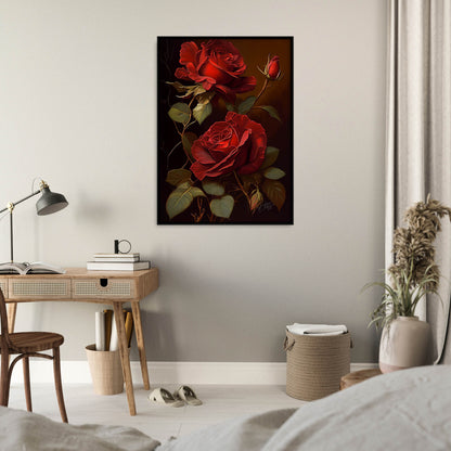 »Soft and Serene Flowers« retro poster