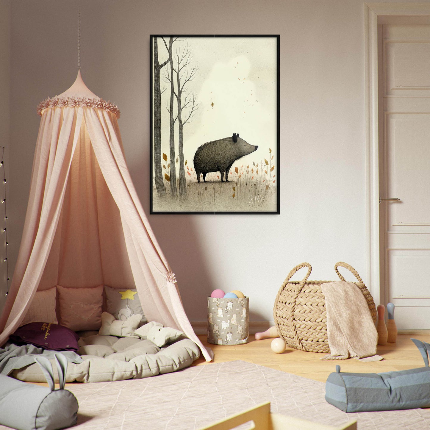 »Wild Boar Grunt And Ruminate« retro poster