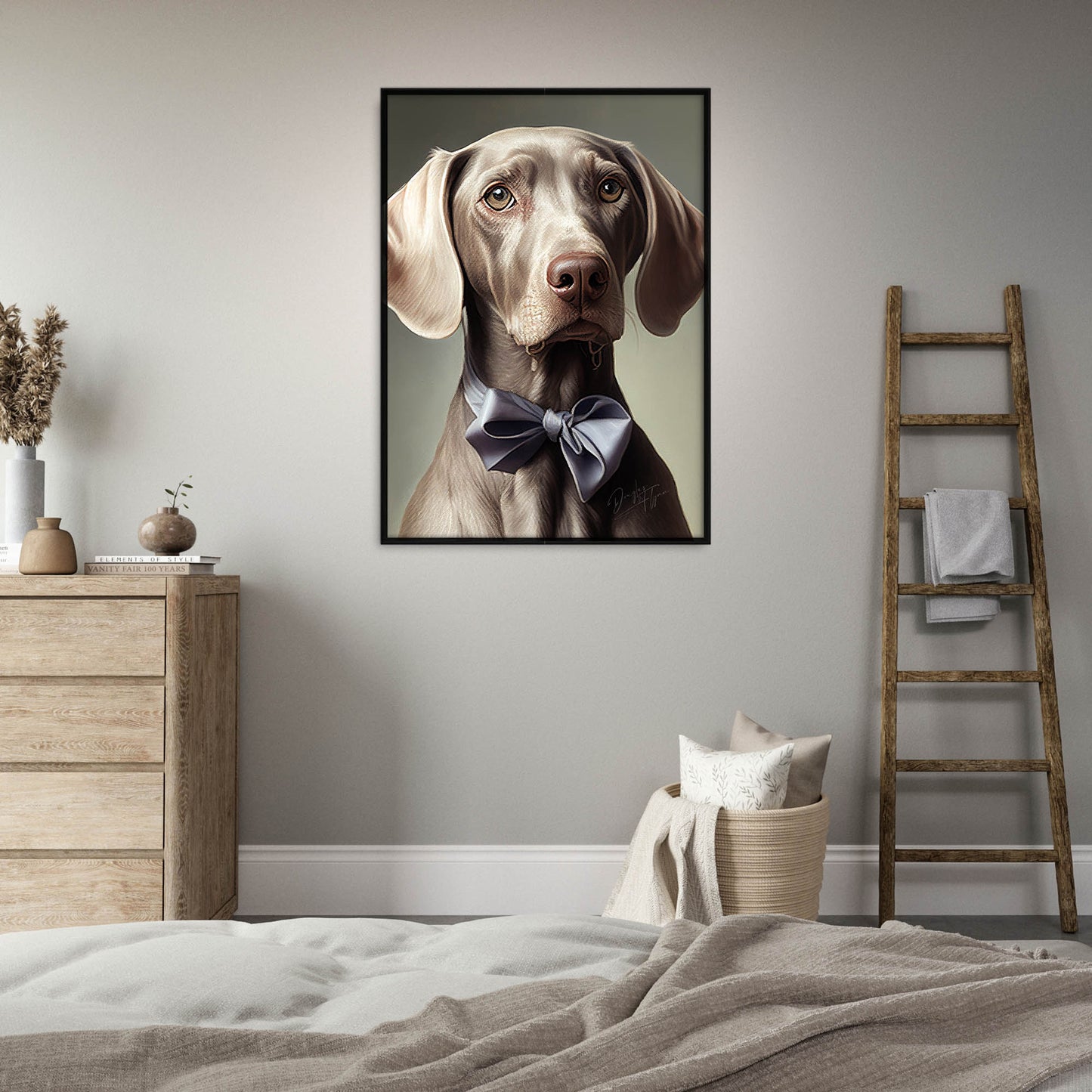 »Weimaraner med rosett«