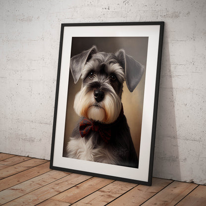 »Miniature Schnauzer med rosett«