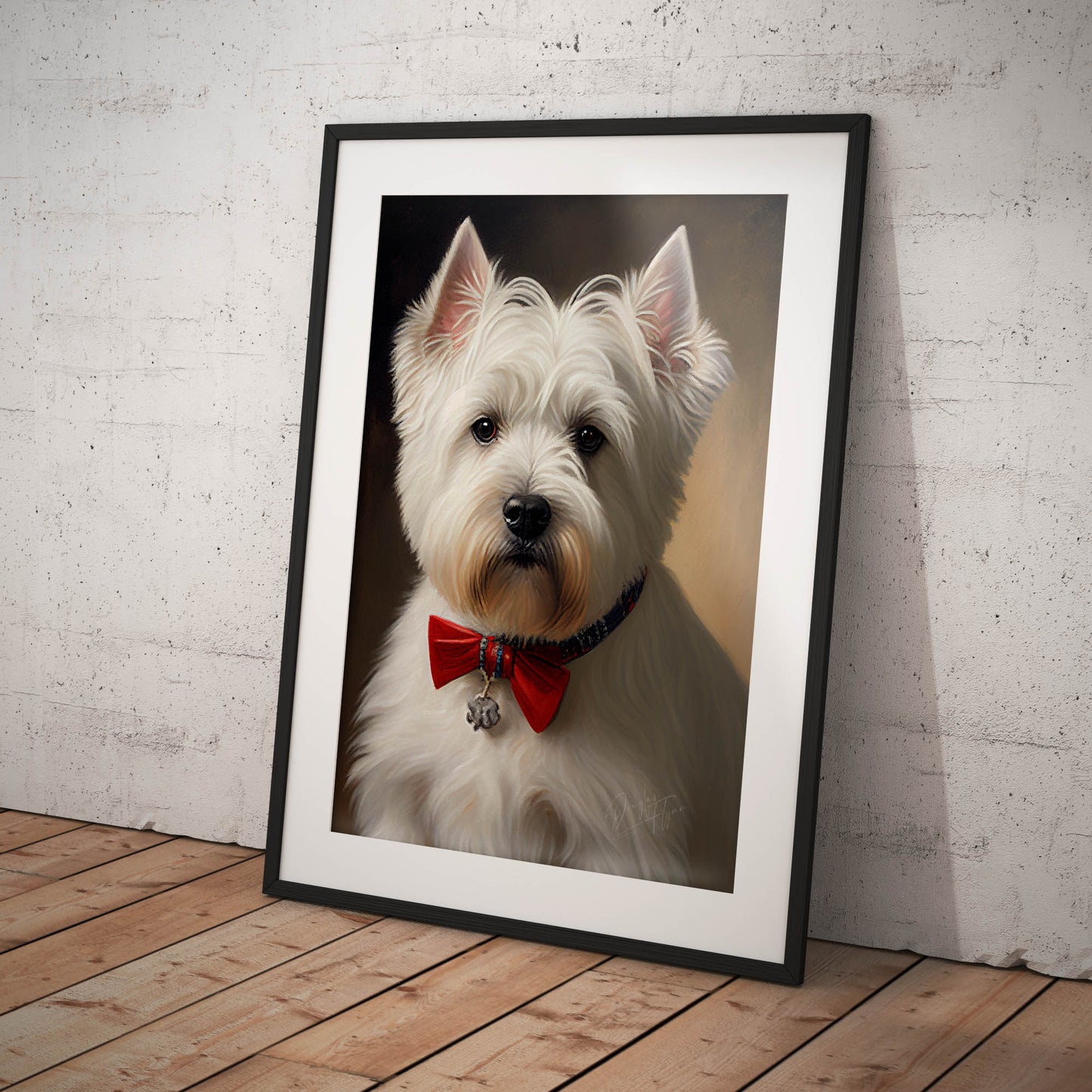»West Highland White Terrier med rosett«