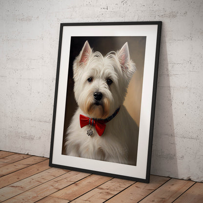 »West Highland White Terrier med rosett«