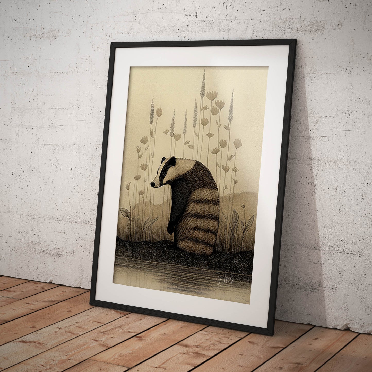»Badger Nuzzle And Brood« retro poster