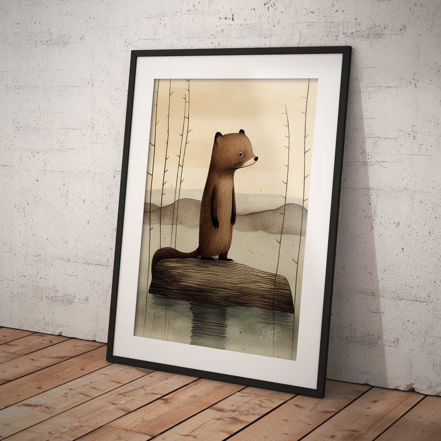 »Beaver Chew And Contemplate« retro poster