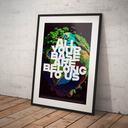 »All Your Base Are Belong To Us« retro poster