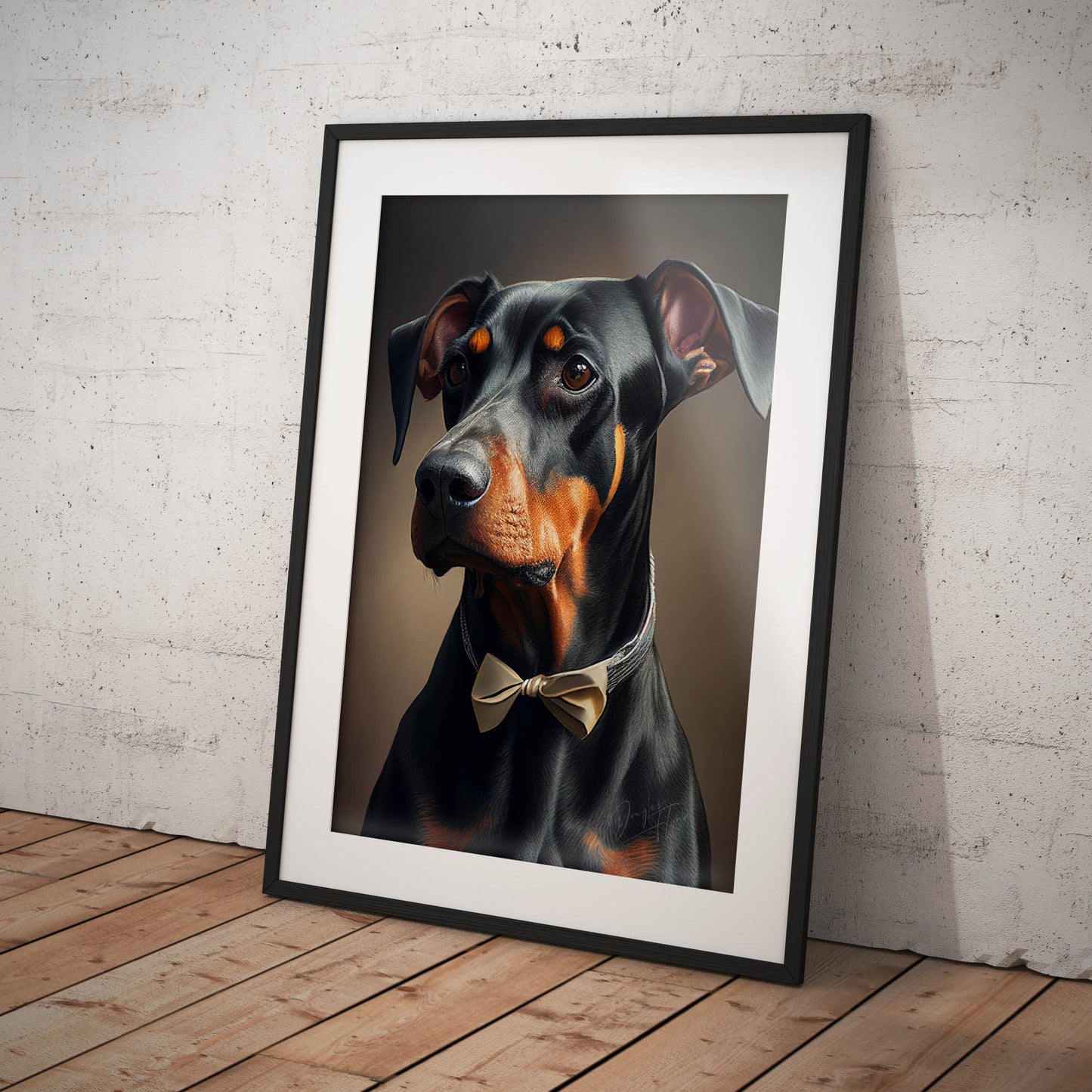 »Doberman Pinscher med rosett«