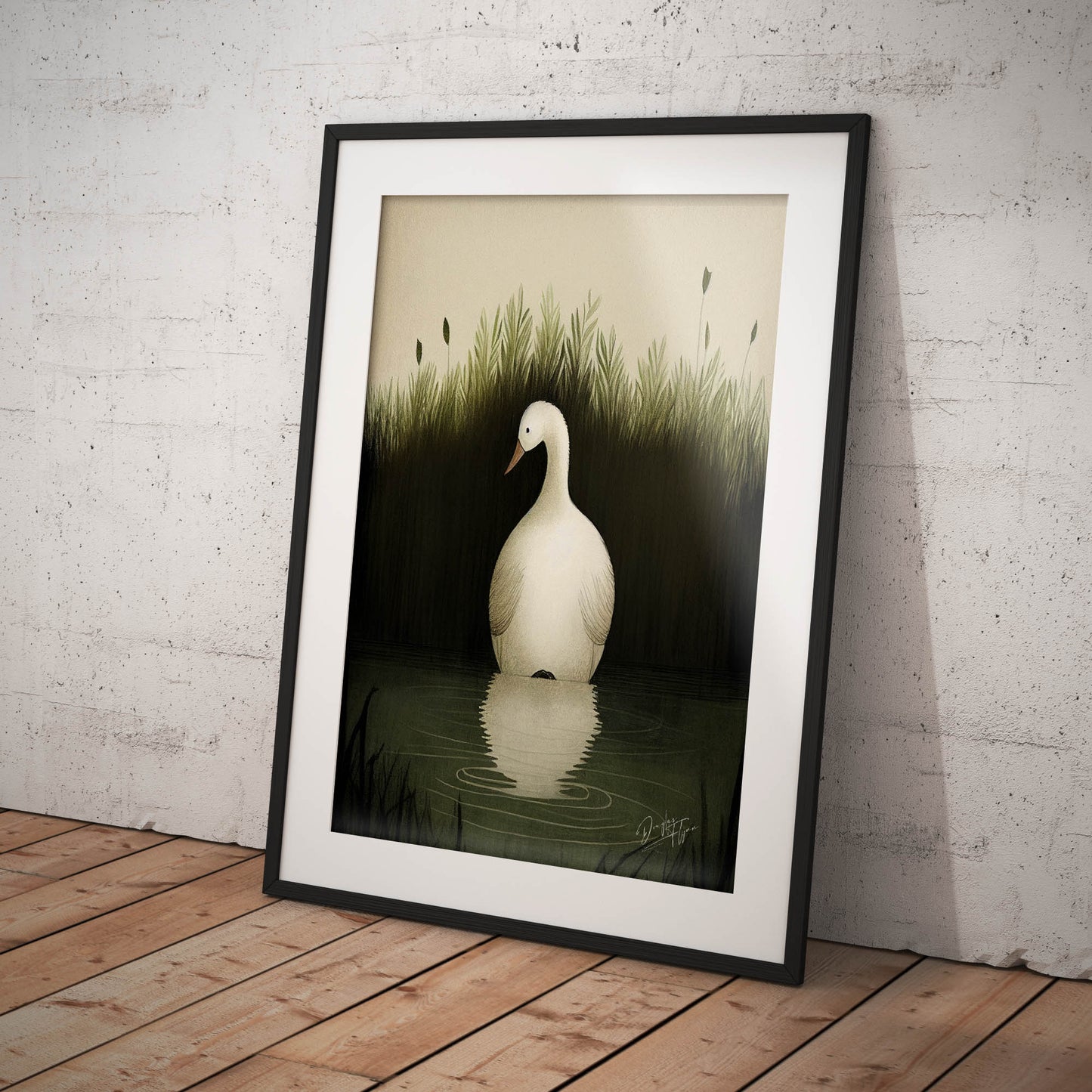 »Duck Listen And Reflect« retro poster