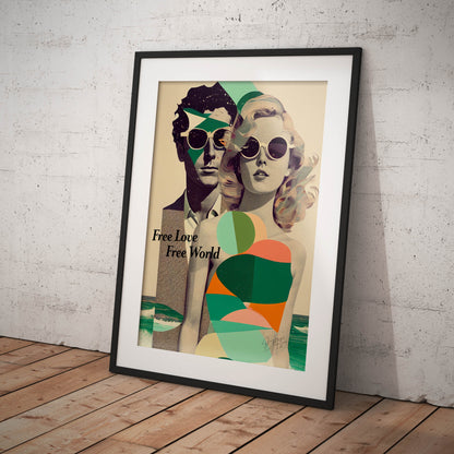 »Free Love, Free World«retro poster