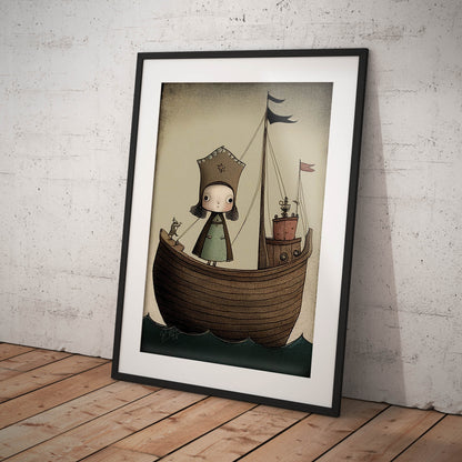 »Grouchy Galleon And The Princess« retro poster