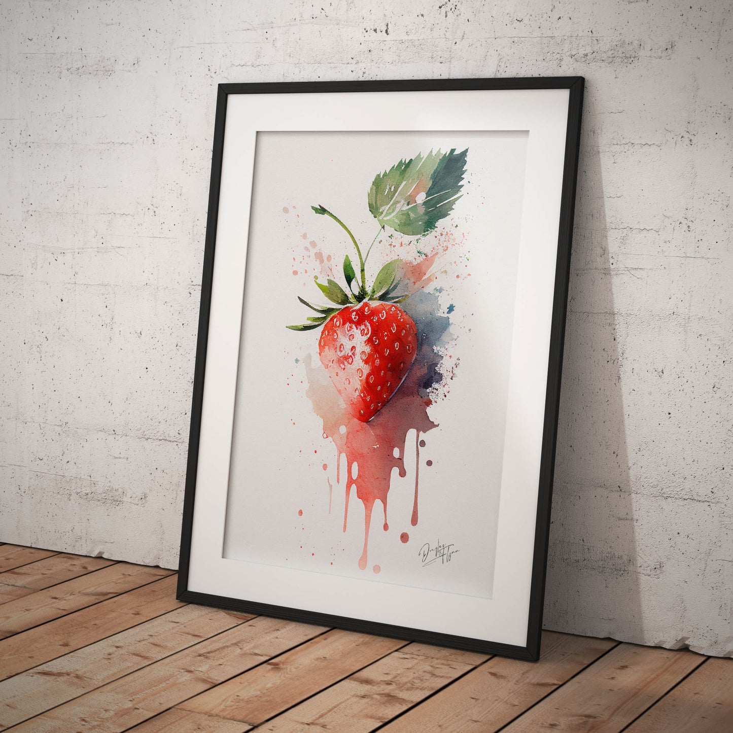 »Harmony Strawberries in Hues« retro poster