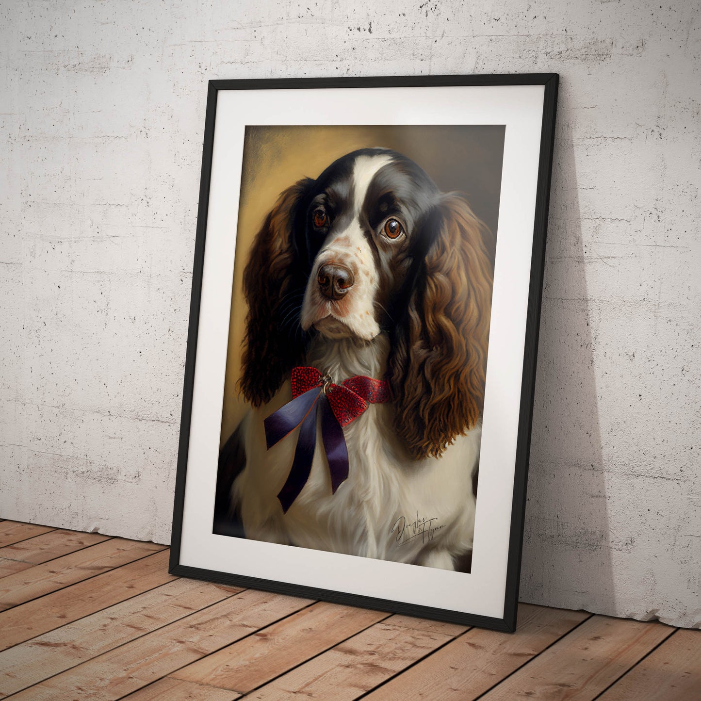 »English Springer Spaniel med rosett«