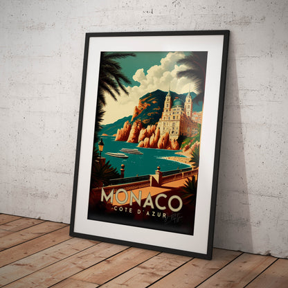 »Monaco, travel poster« retro poster