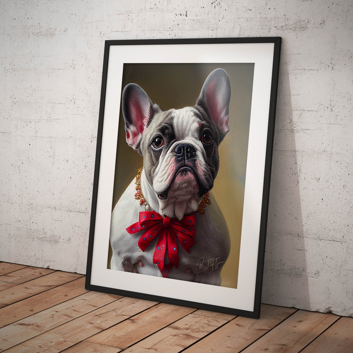 »French Bulldog med rosett«