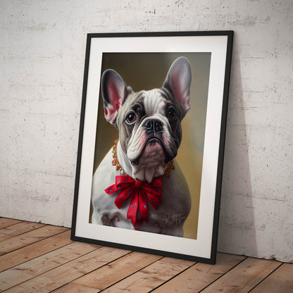 »French Bulldog med rosett«