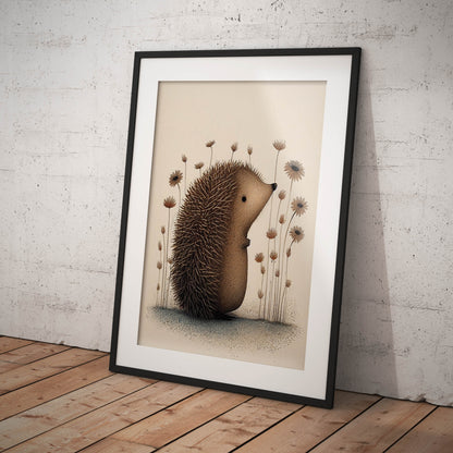 »Hedgehog Snuffle and Zone Out« retro poster