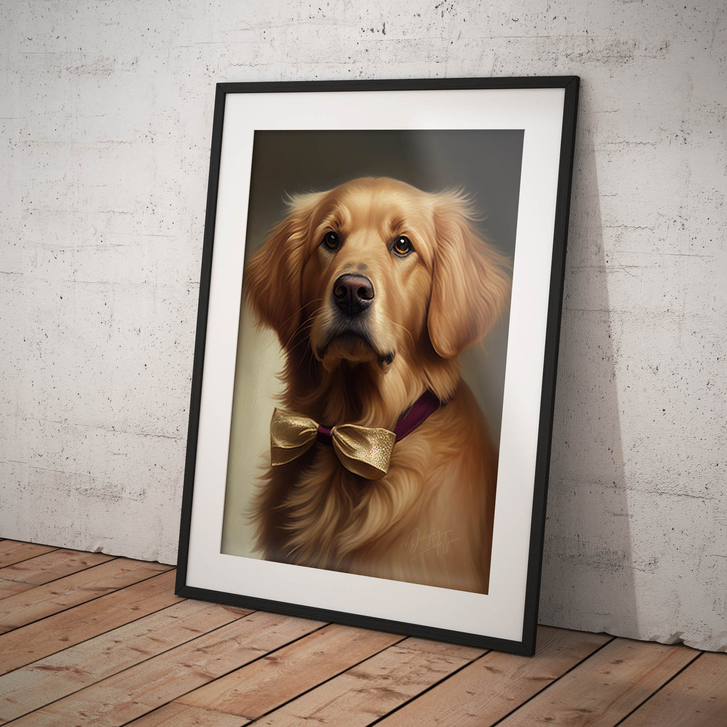 »Golden Retriever med rosett«