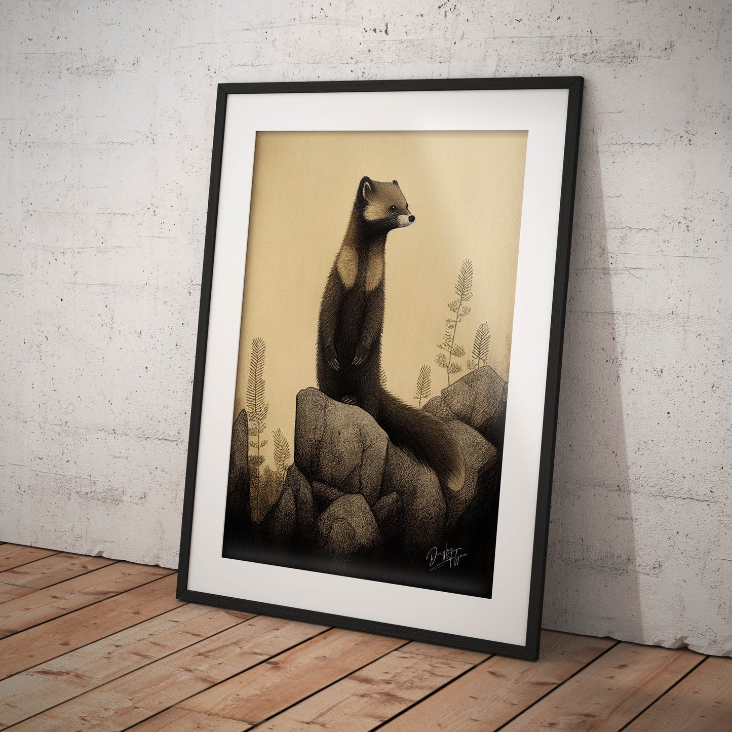 »Marten Listens And Muses« retro poster