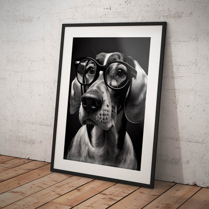 »Pup in Glasses« retro poster