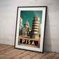 »Pisa, travel poster« retro poster