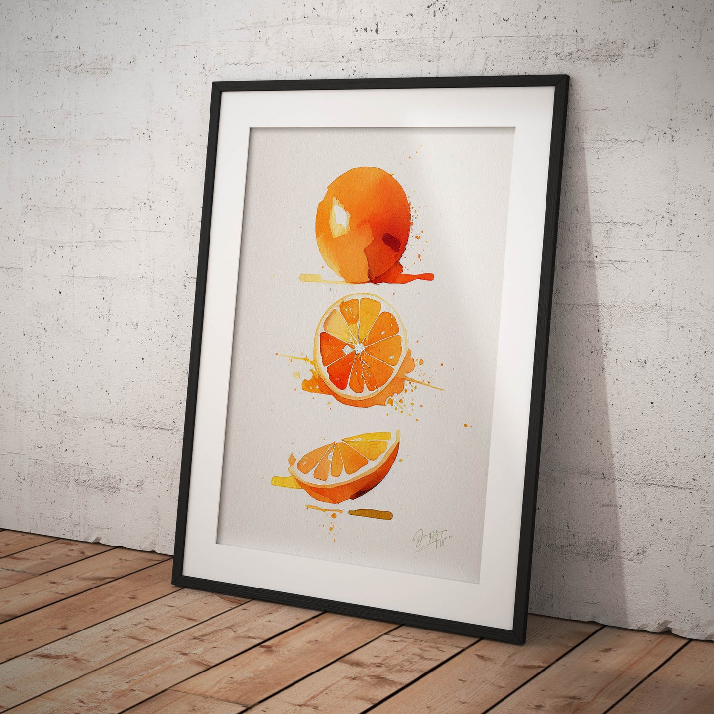 »Orange Watercolor Moods« retro poster
