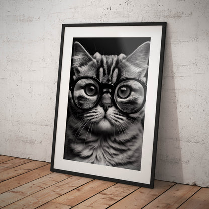 »Purrfect Thinker« retro poster