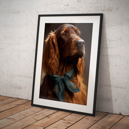 »Irish Setter med rosett«