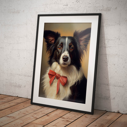 »Border Collie med rosett«