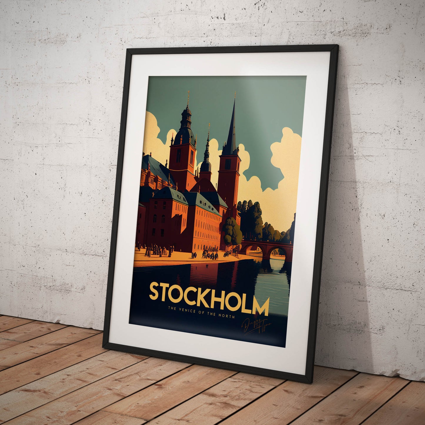 »Stockholm, travel poster« retro poster