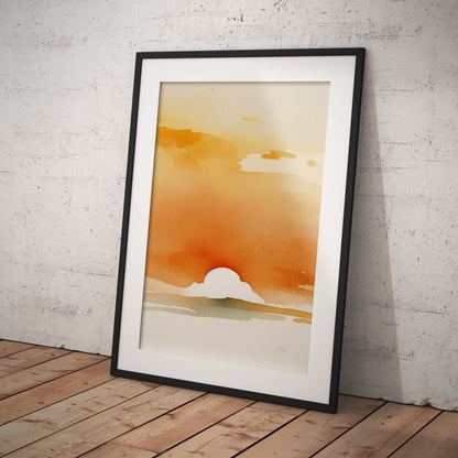 »Sunset Aquarel« retro poster