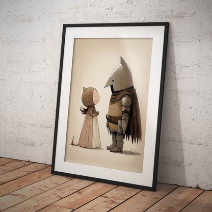 »Sullen Squire And The Princess« retro poster