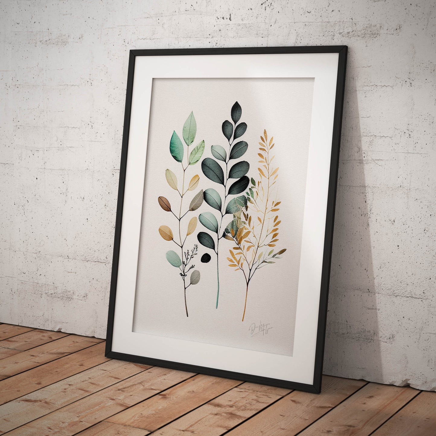 »Watercolor Foliage Musings« retro poster