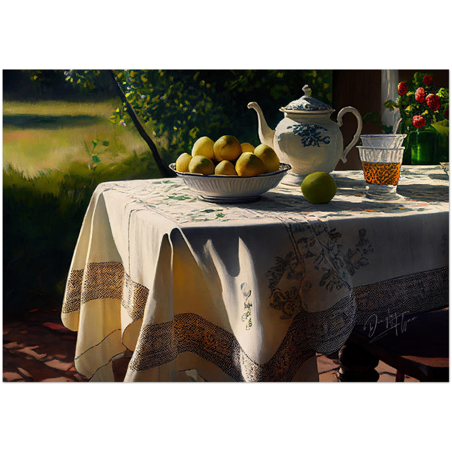 »Romantic table for love« retro poster