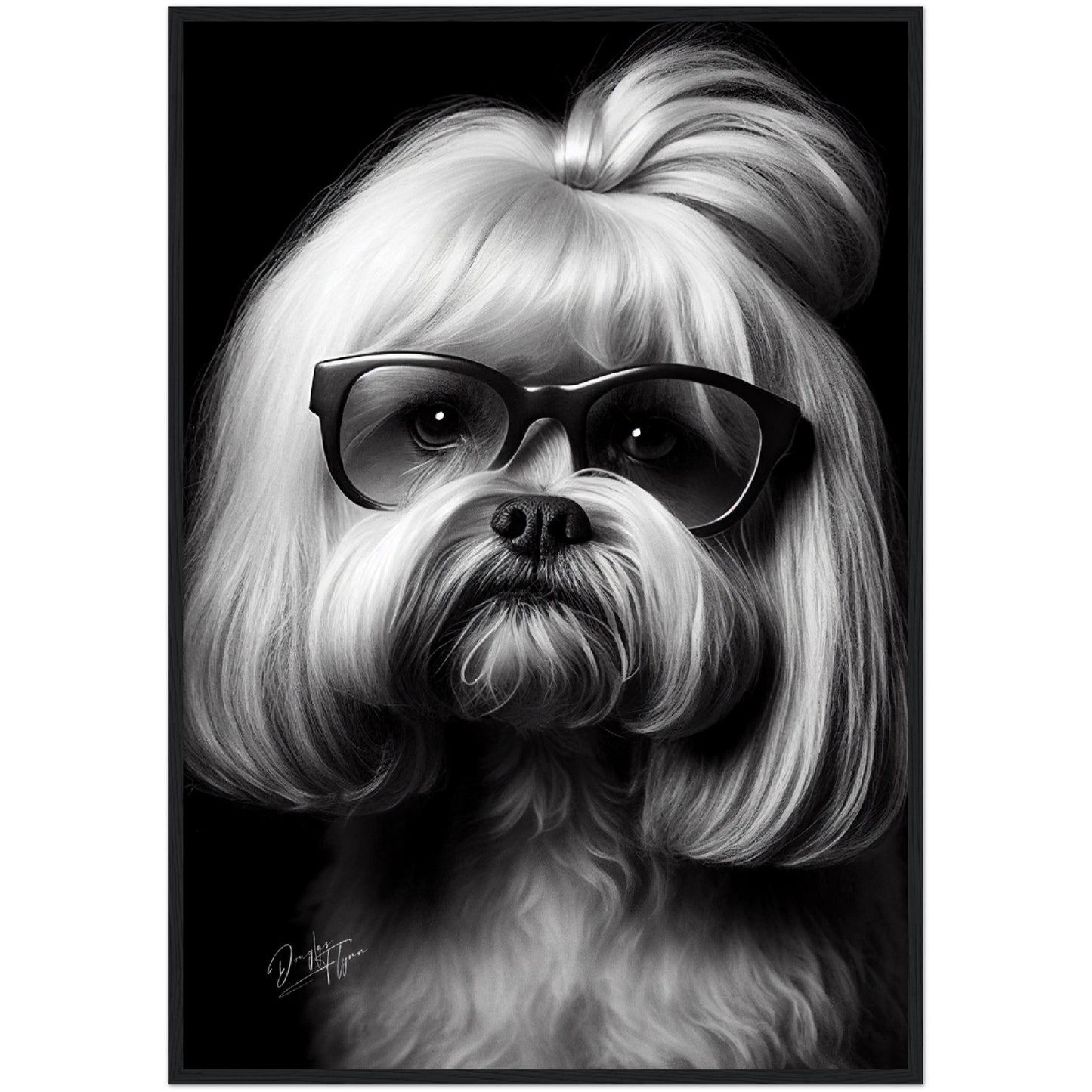 »Insightful Lhasa Apso« retro poster