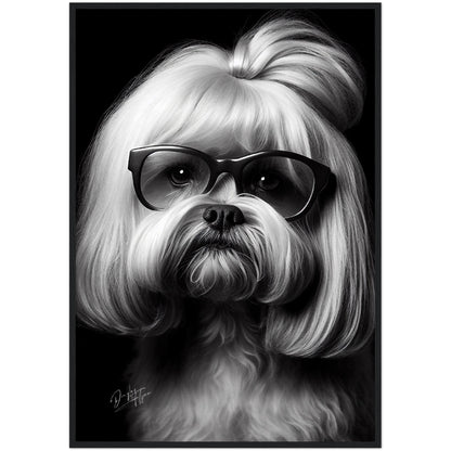 »Insightful Lhasa Apso« retro poster