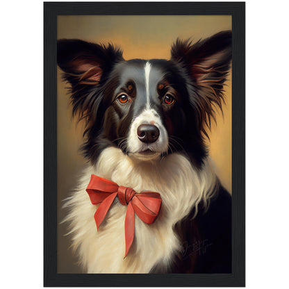 »Border Collie med rosett«