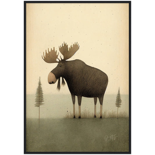 »Moose Pause and Get Lost In Thought« retro poster