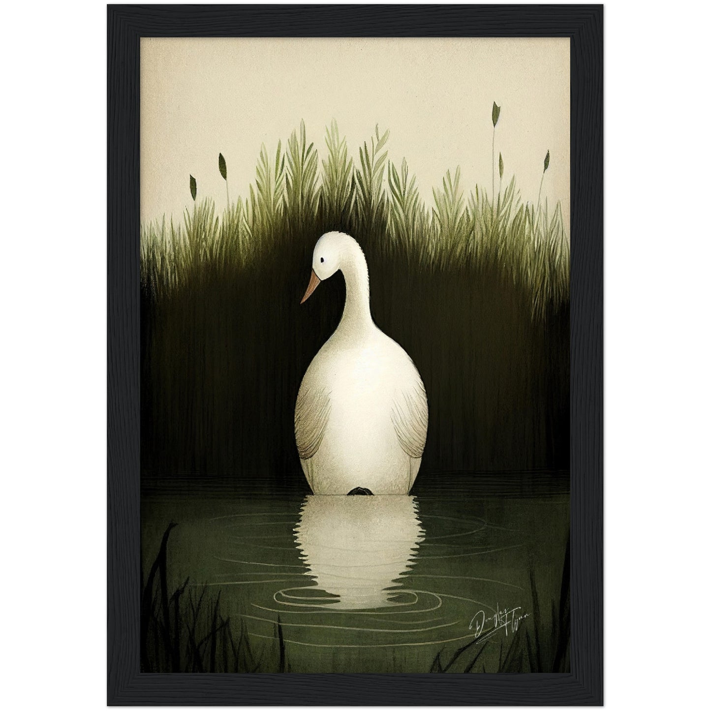 »Duck Listen And Reflect« retro poster