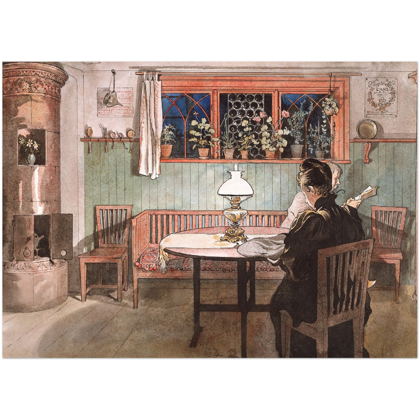 »När barnen lagt sig« av Carl Larsson
