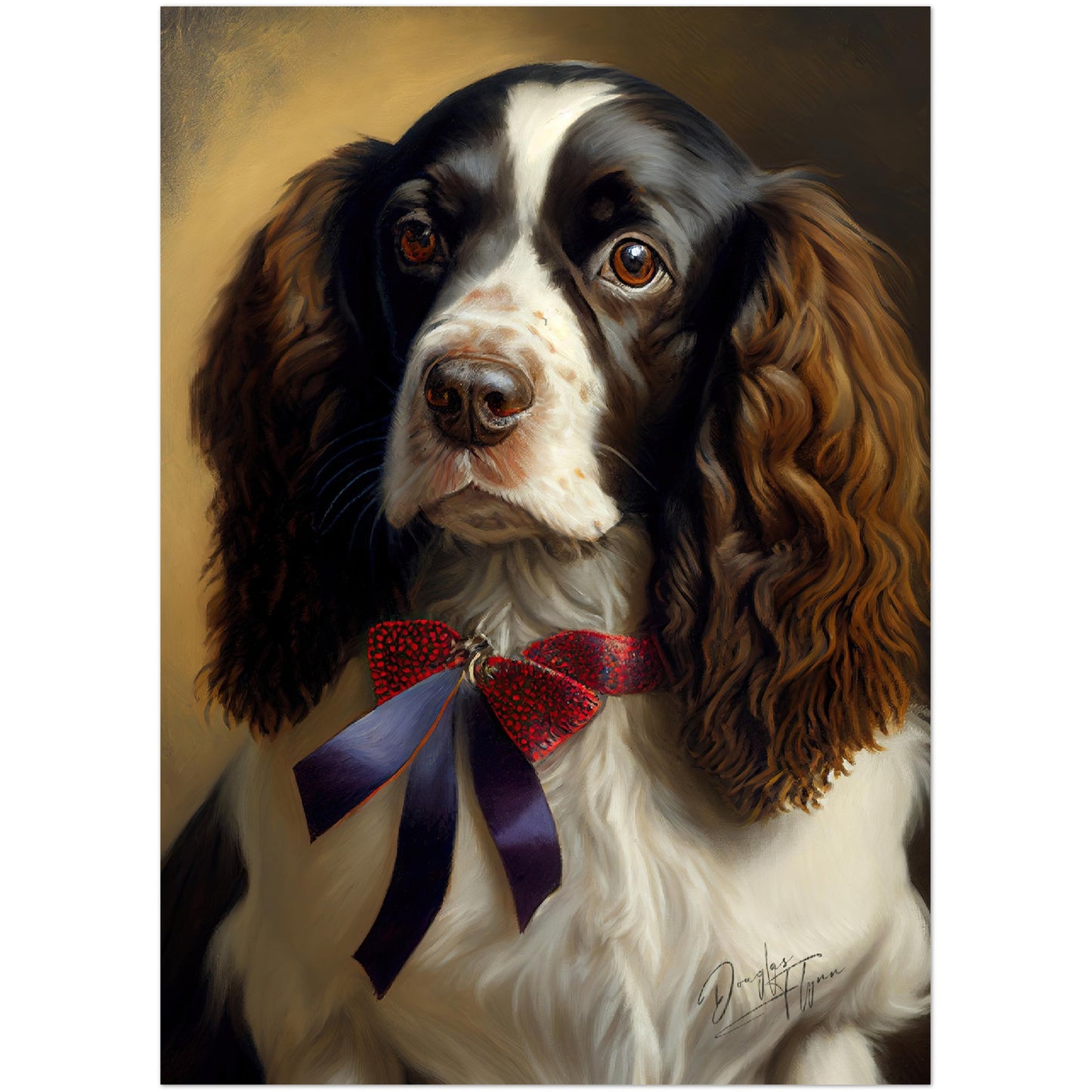 »English Springer Spaniel med rosett«