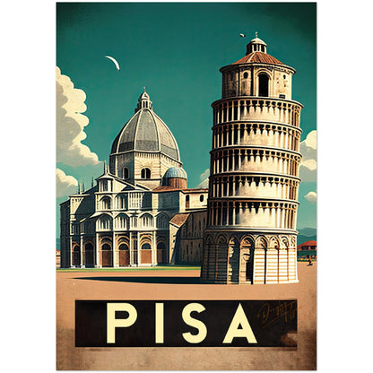 »Pisa, travel poster« retro poster