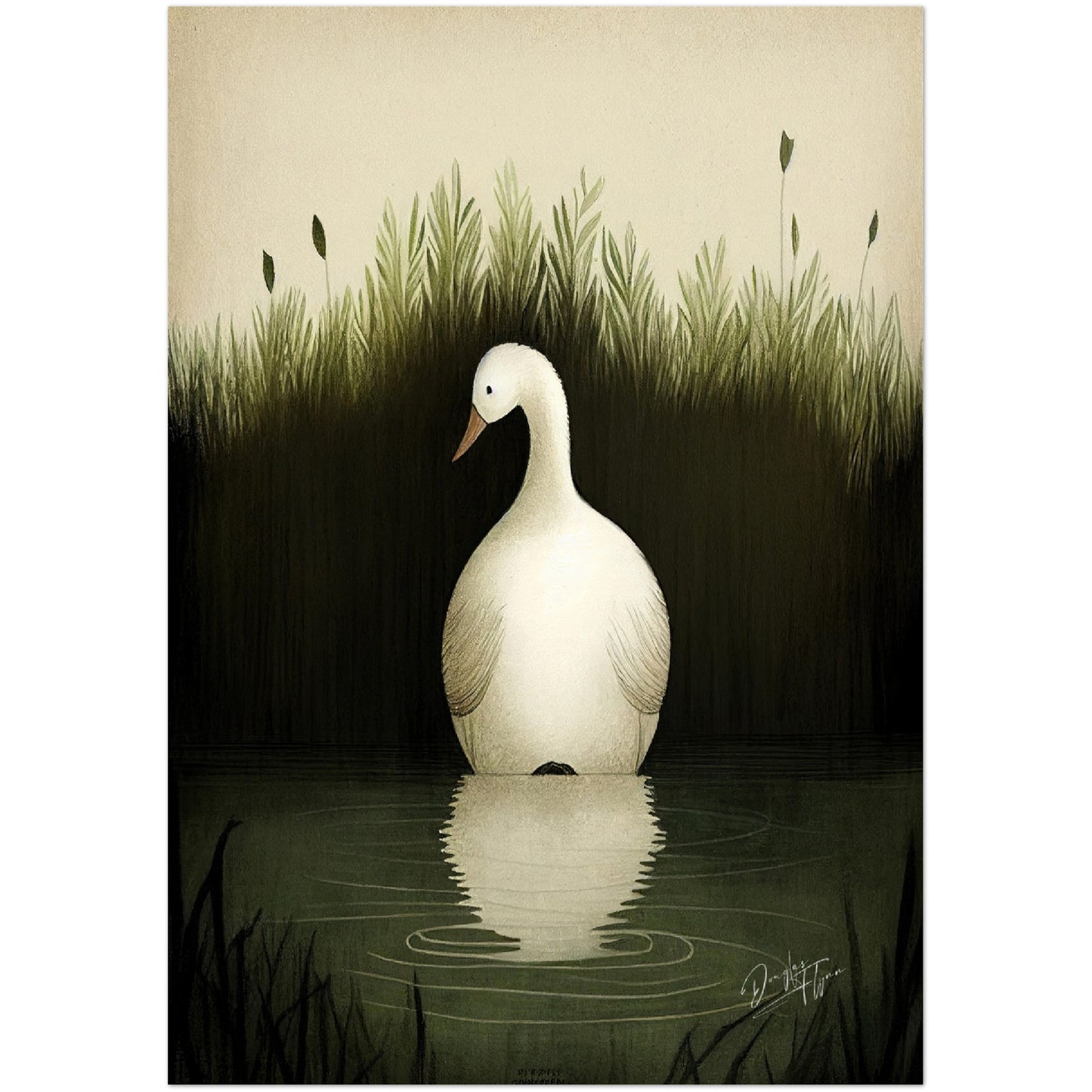 »Duck Listen And Reflect« retro poster