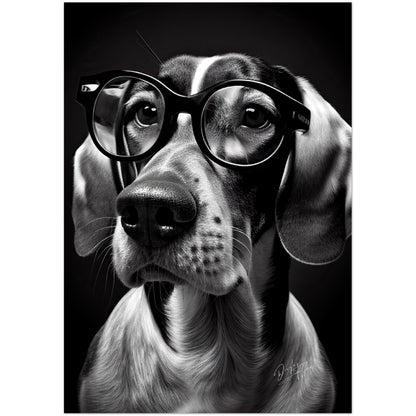 »Pup in Glasses« retro poster