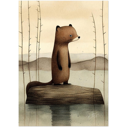 »Beaver Chew And Contemplate« retro poster