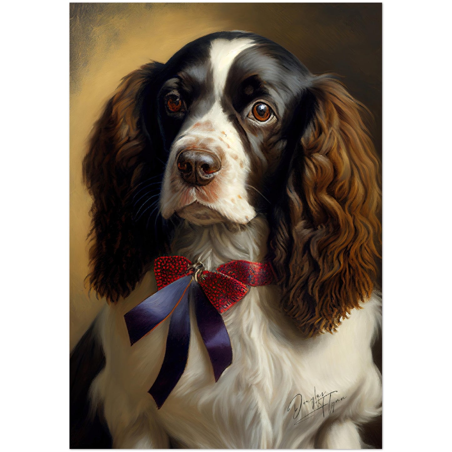 »English Springer Spaniel med rosett«