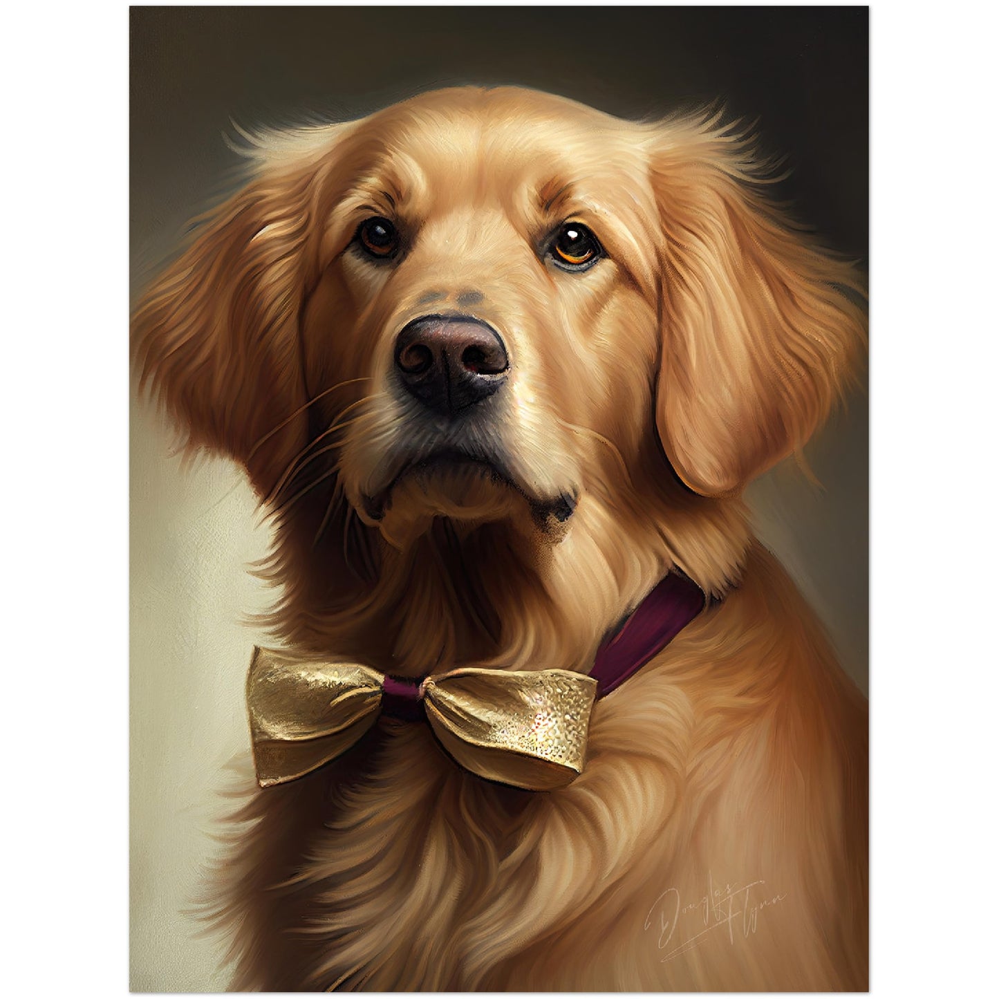 »Golden Retriever med rosett«