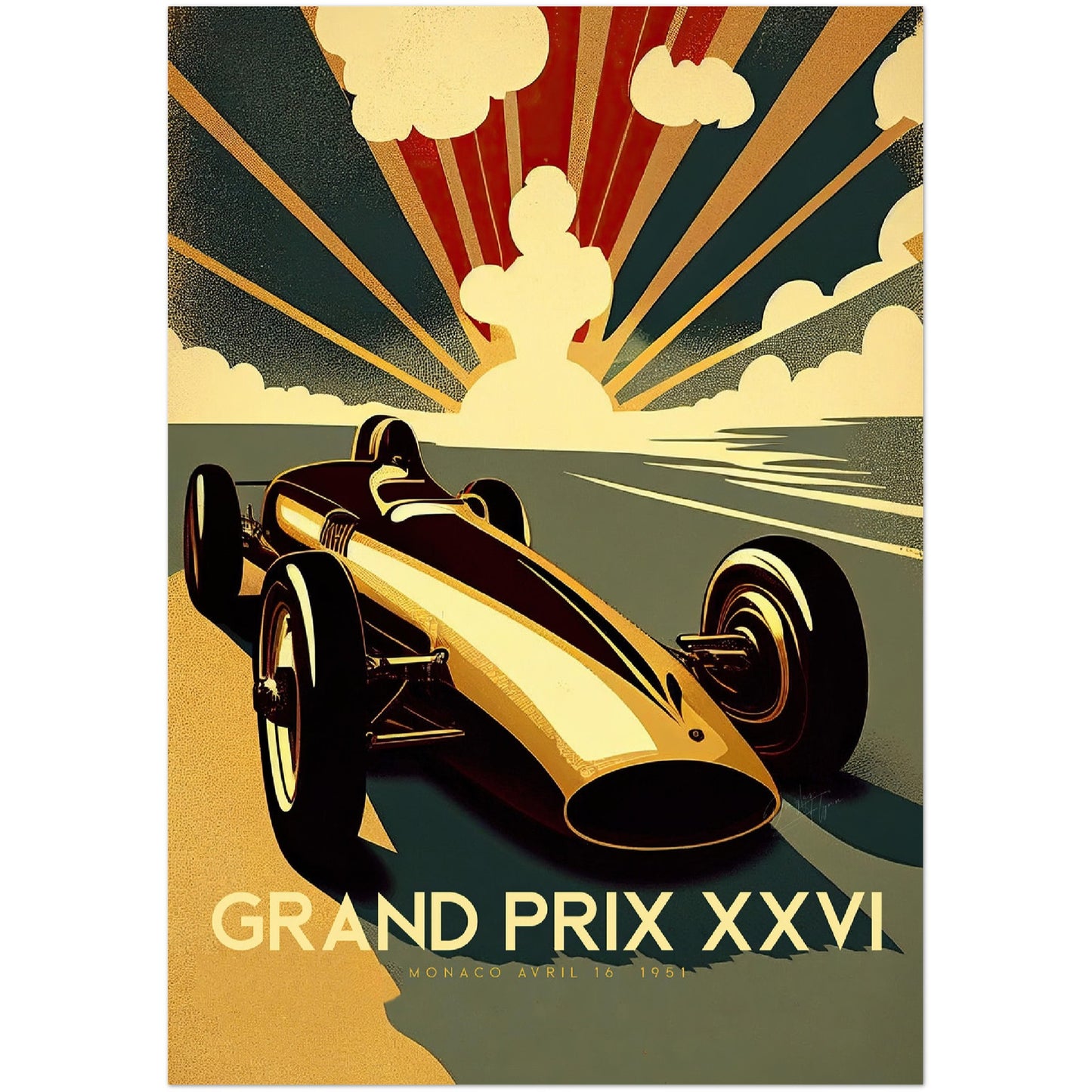 »Journey Through Racing History« retro poster