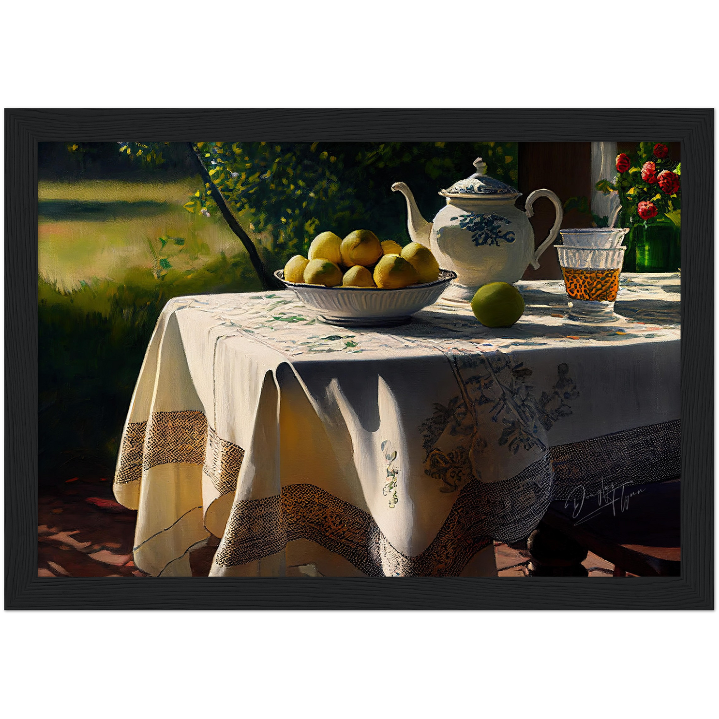 »Romantic table for love« retro poster