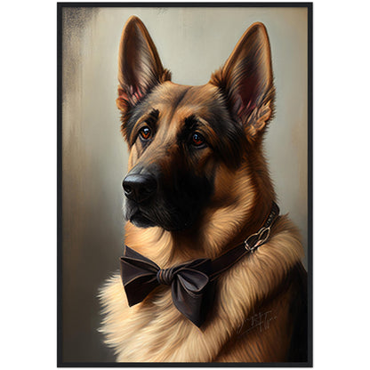 »Tysk schäferhund med rosett«